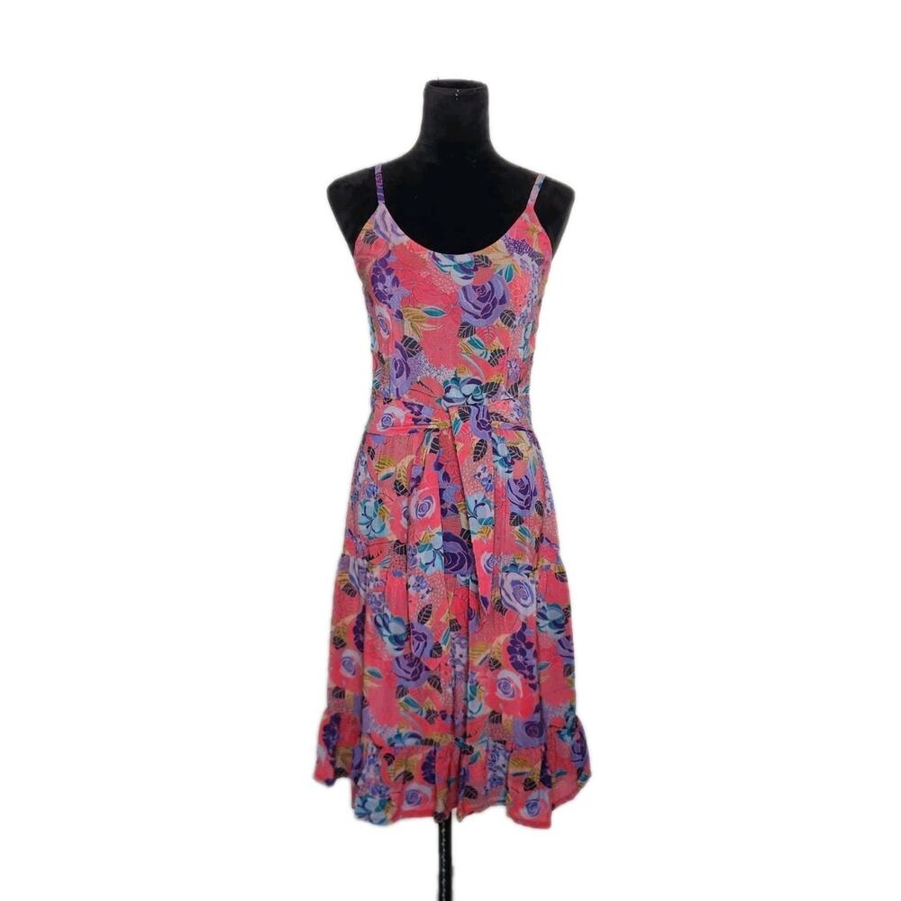 Lanvin Vintage 1978 Floral Tiered Belted Dress & Shawl Set Fits Size 6 Designer